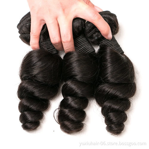 Wholesale India Virgin Cuticle Aligned Hair Loose Wave Bundles Hair Preplucked Closure Natural Color 100% Human Hair Extensions